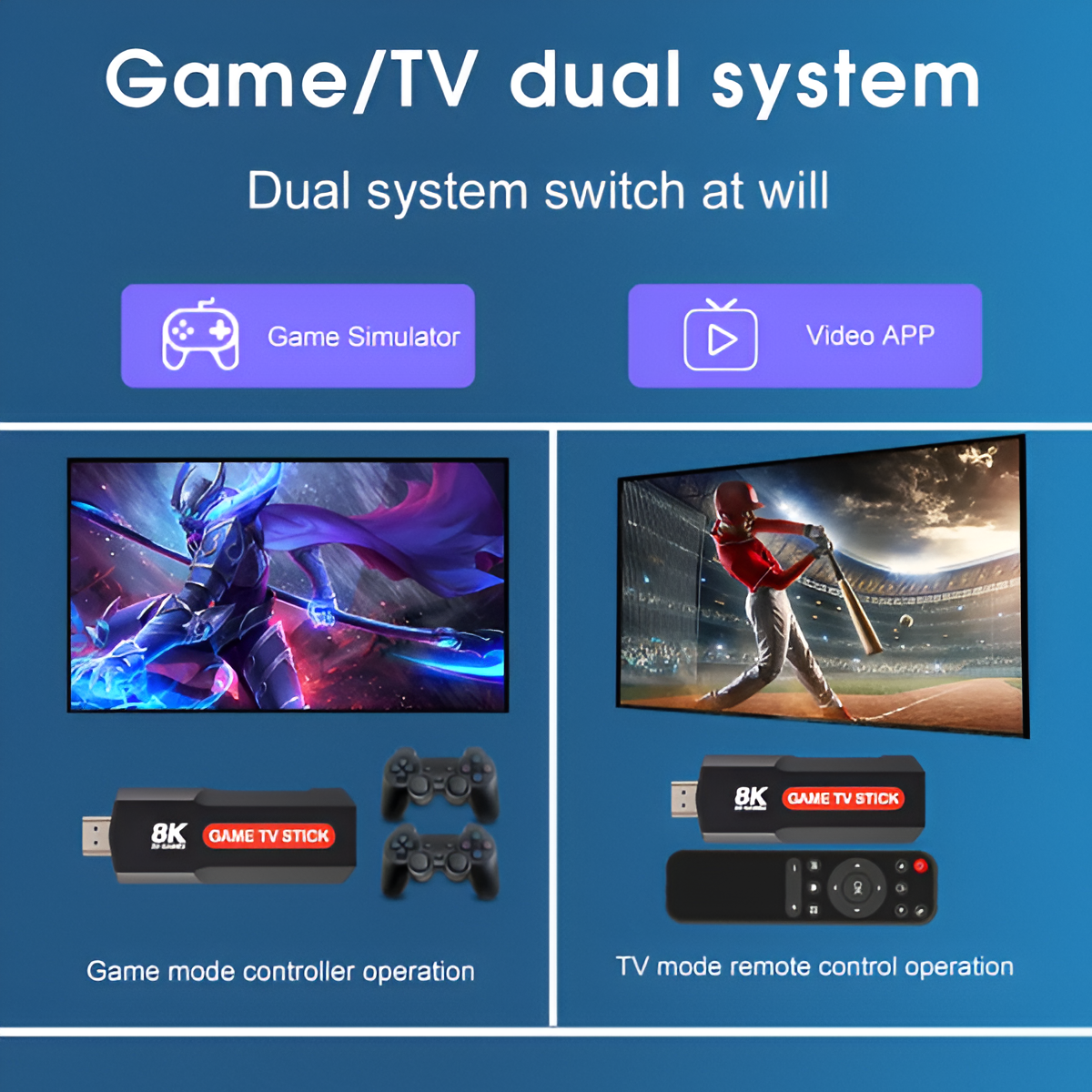 Game Tv Stick 2 En 1 8K Ultra HD